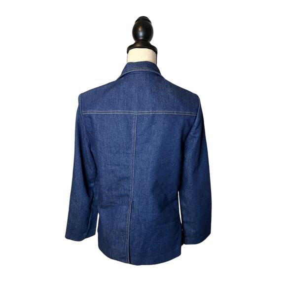 VTG America The Beautiful Denim Jacket Womens Size 8 Two Button Jean Blazer Blue - Picture 4 of 9